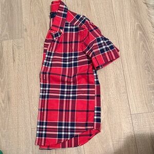Ralph Lauren Kids Red and Navy Plaid Button-Down Shirt
